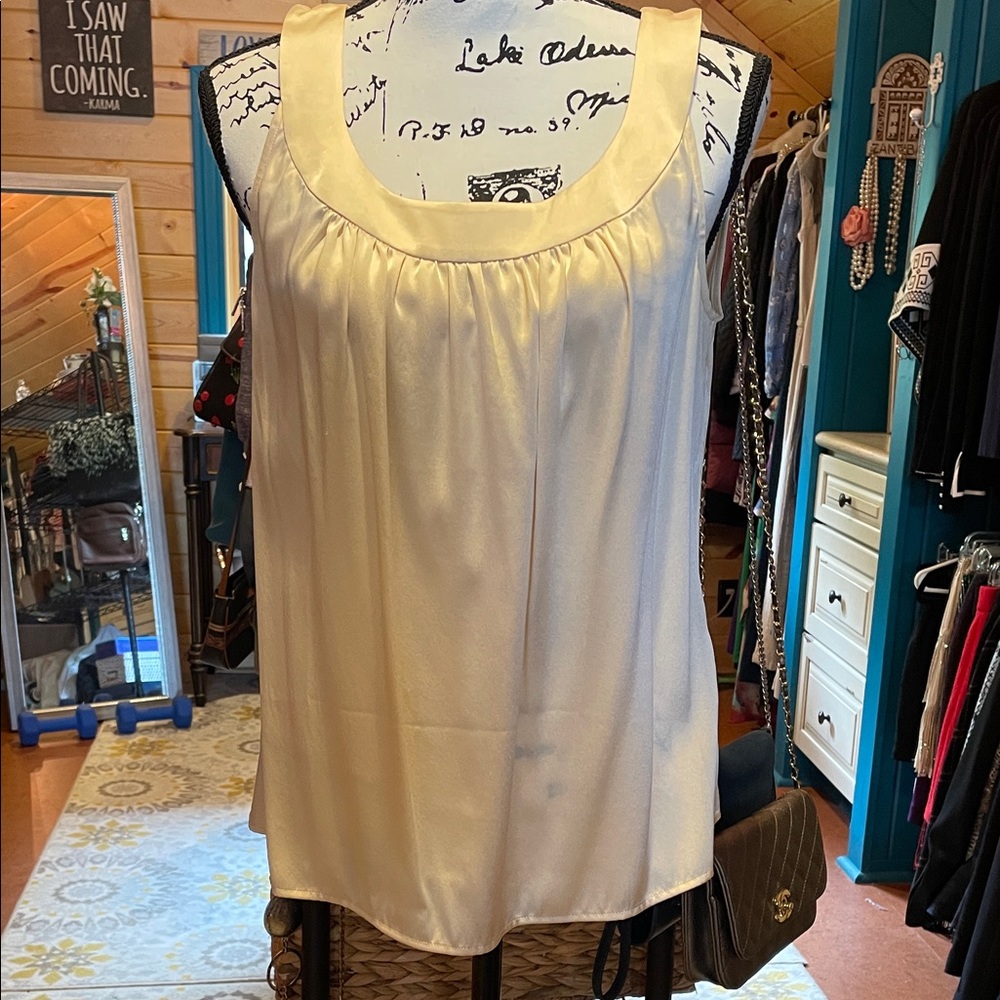 St. John Cream Satin Blouse